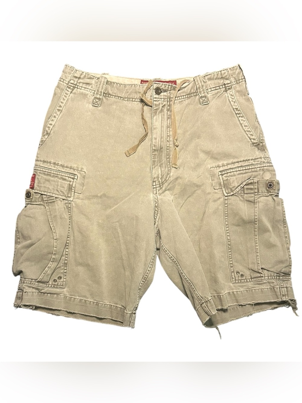 Vintage Abercrombie Fitch Cargo Shorts Mens Size 33 Gray Green Baggy Pockets Y2K